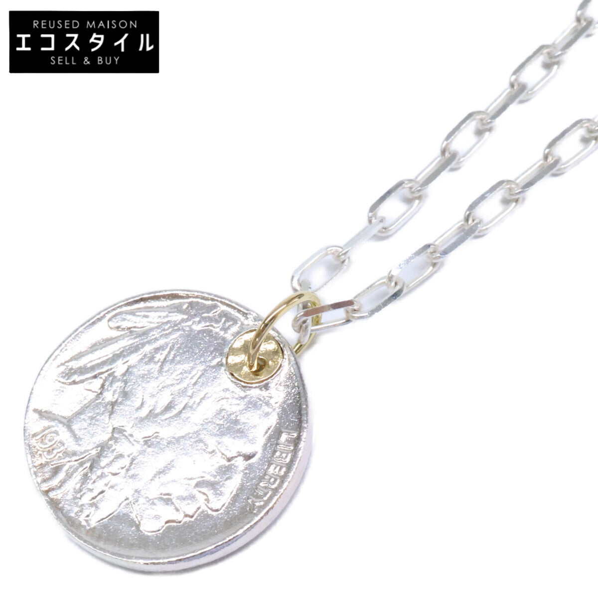 GIGI ジジ 【美品】925 K18 Artemis Native Coin Necklace コイン ネックレス