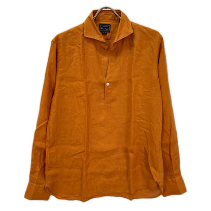 OLIaN オリアン 【vintage】オレンジ リネン プルオーバーシャツ トップス