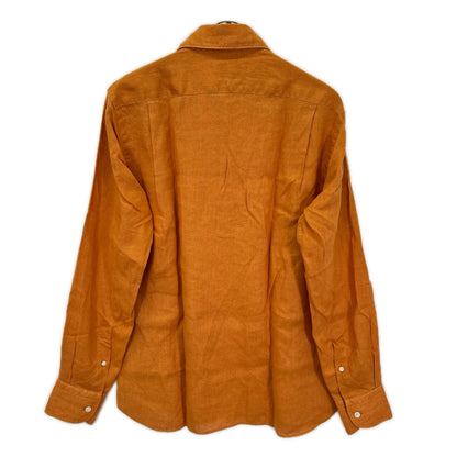 OLIaN オリアン 【vintage】オレンジ リネン プルオーバーシャツ トップス