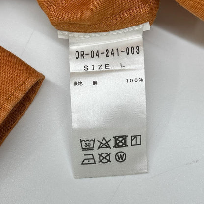 OLIaN オリアン 【vintage】オレンジ リネン プルオーバーシャツ トップス