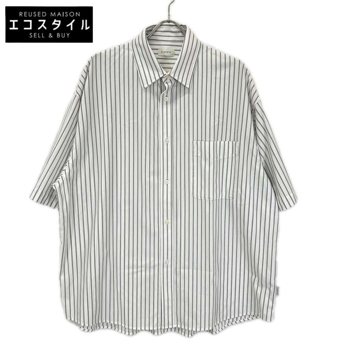 CLESSTE クレスト 26SS ホワイト THICK/THIN STRIPE 46G KNIT EVERYDAY S/S SHIRT トップス