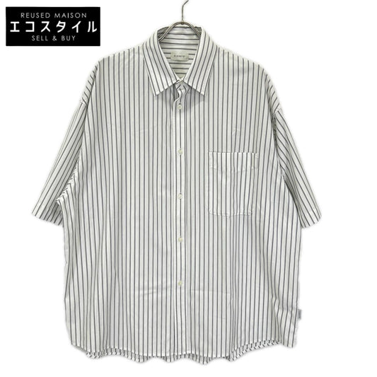 CLESSTE クレスト 26SS ホワイト THICK/THIN STRIPE 46G KNIT EVERYDAY S/S SHIRT トップス