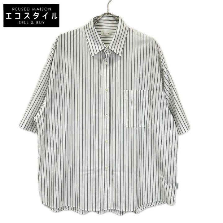 CLESSTE クレスト 26SS ホワイト THICK/THIN STRIPE 46G KNIT EVERYDAY S/S SHIRT トップス