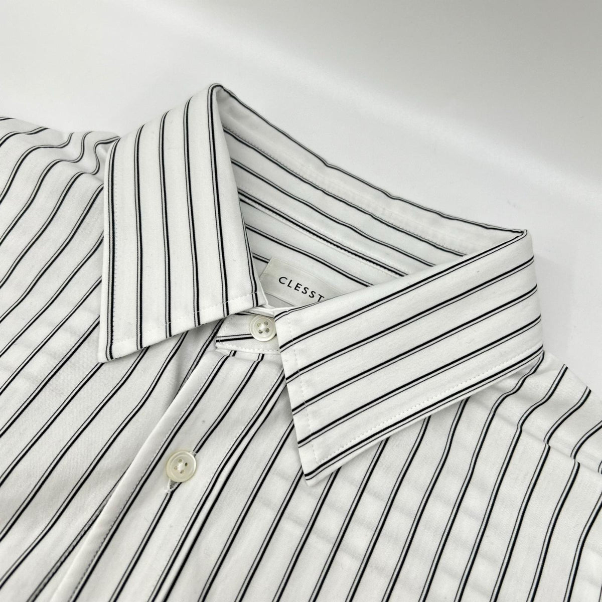 CLESSTE クレスト 26SS ホワイト THICK/THIN STRIPE 46G KNIT EVERYDAY S/S SHIRT トップス
