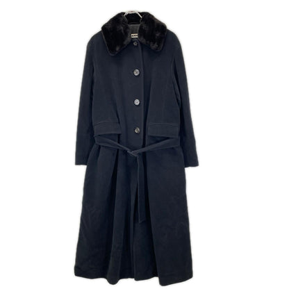 JILSANDER ジルサンダー OS342 ブラック ウールアンゴラ ステンカラーコート コート