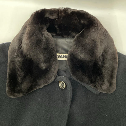 JILSANDER ジルサンダー OS342 ブラック ウールアンゴラ ステンカラーコート コート