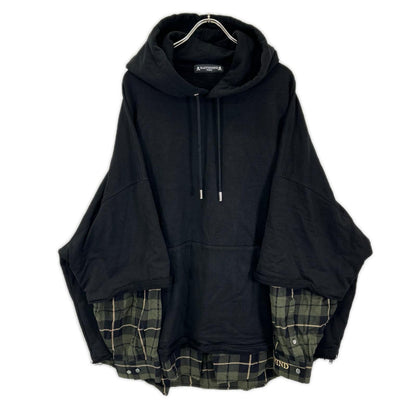 mastermind マスターマインド MW24S13-SW008 ブラック LAYERED HOODIE トップス