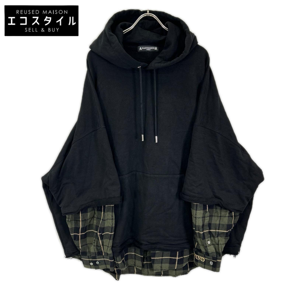 mastermind マスターマインド MW24S13-SW008 ブラック LAYERED HOODIE トップス