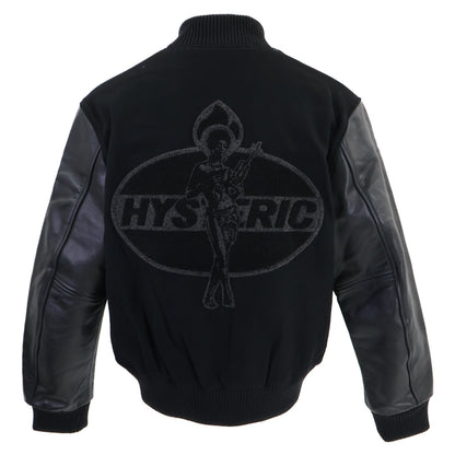HYSTERIC GLAMOUR ヒステリックグラマー ｘ野口強【新品】02233AB18 DYNAMITE ANGEL刺繍 アームレザー切替 スタジャン ジャケット