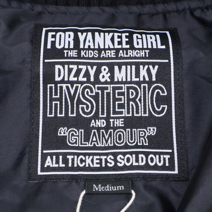 HYSTERIC GLAMOUR ヒステリックグラマー ｘ野口強【新品】02233AB18 DYNAMITE ANGEL刺繍 アームレザー切替 スタジャン ジャケット