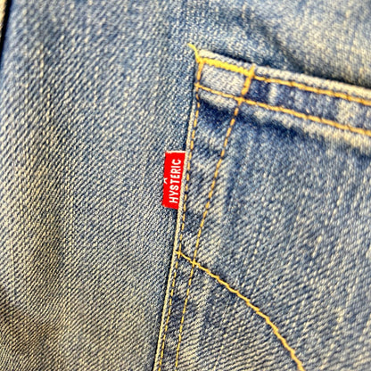 HYSTERIC GLAMOUR ヒステリックグラマー 02213AP20 ブルー VIXEN GIRL刺繍 スリムストレートデニムパンツ ボトムス