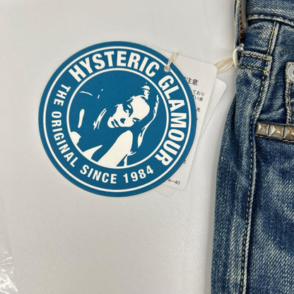 HYSTERIC GLAMOUR ヒステリックグラマー 02213AP20 ブルー VIXEN GIRL刺繍 スリムストレートデニムパンツ ボトムス