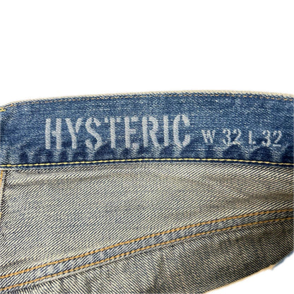 HYSTERIC GLAMOUR ヒステリックグラマー 02213AP20 ブルー VIXEN GIRL刺繍 スリムストレートデニムパンツ ボトムス