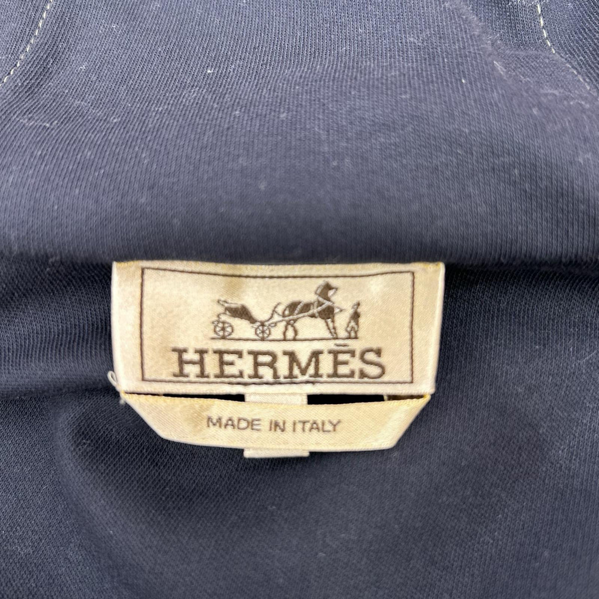 HERMES エルメス 22SS ネイビー ヴォワルH ジップ スウェット 切替 パーカー トップス