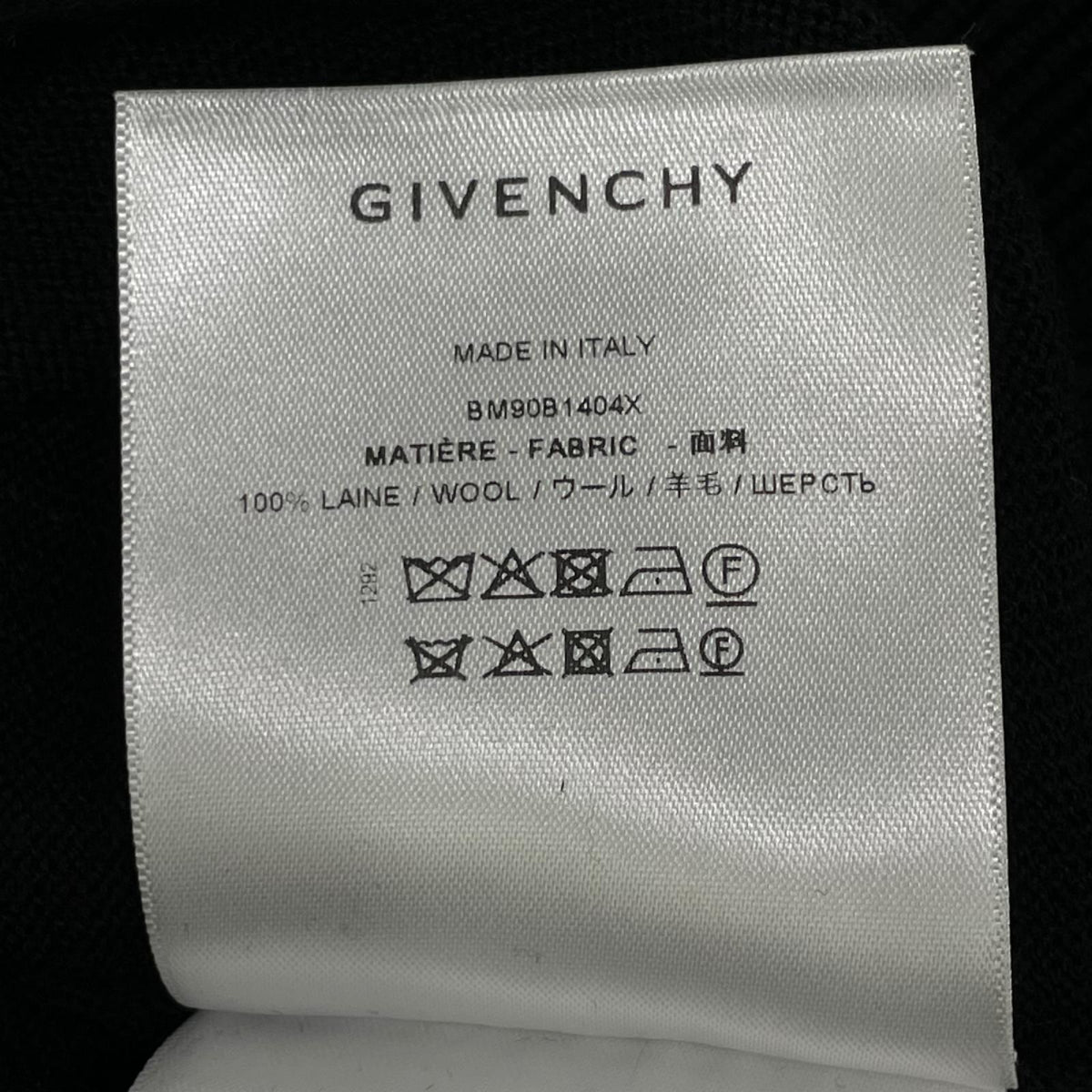 GIVENCHY ジバンシー BM90B1404X ブラック ロゴ刺繍 クルーネックニットトップス トップス