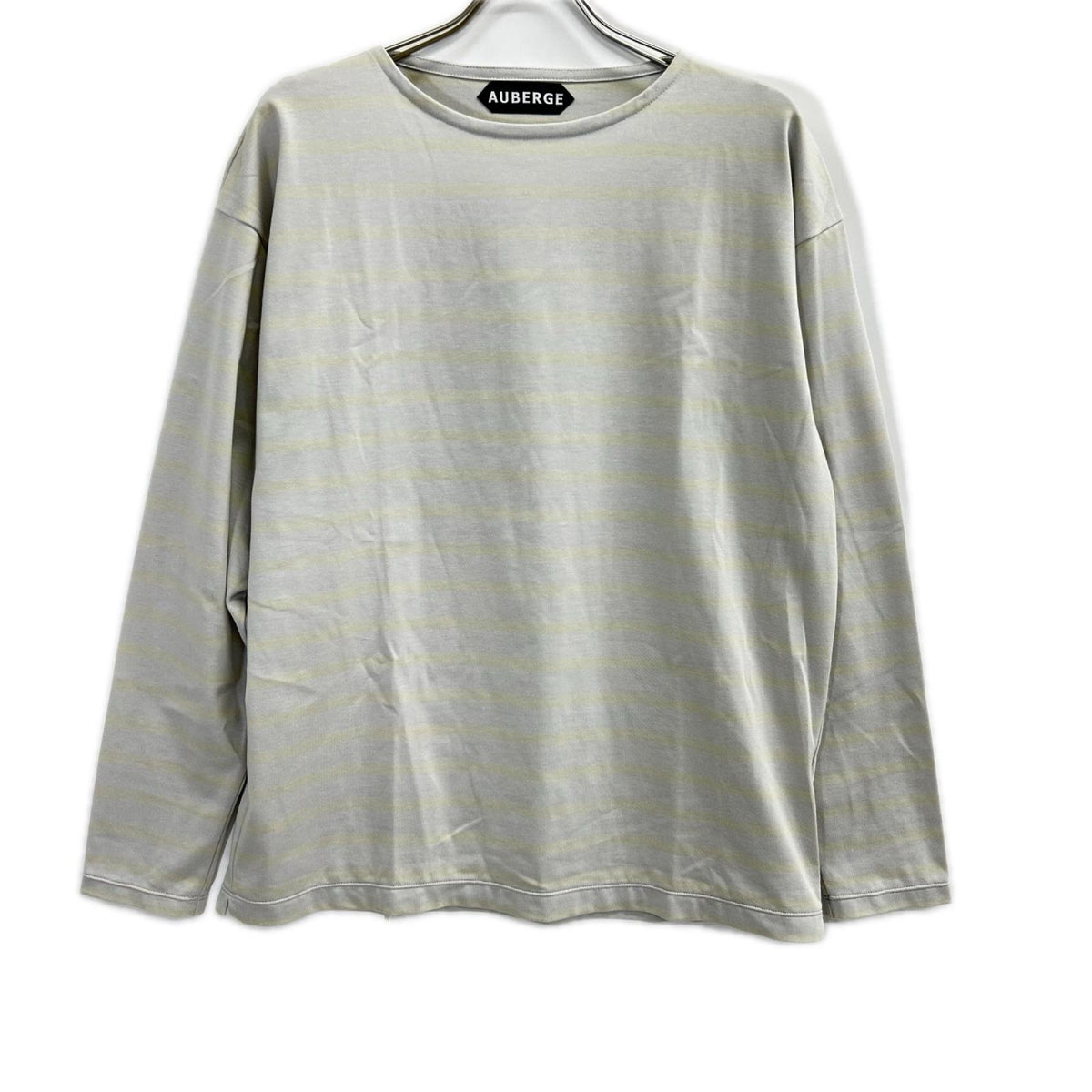 AUBERGE オーベルジュ 26SS グレー×イエロー コットン COCOⅢ ボーダー 長袖カットソー トップス