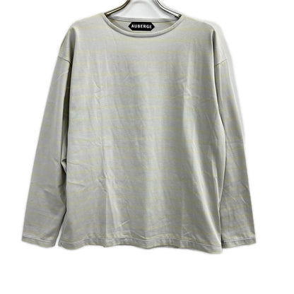 AUBERGE オーベルジュ 26SS グレー×イエロー コットン COCOⅢ ボーダー 長袖カットソー トップス