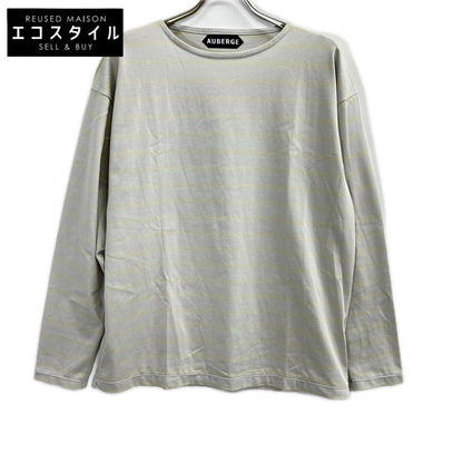 AUBERGE オーベルジュ 26SS グレー×イエロー コットン COCOⅢ ボーダー 長袖カットソー トップス
