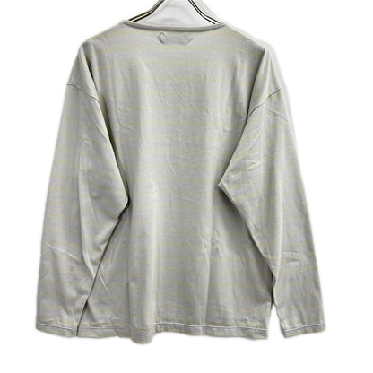 AUBERGE オーベルジュ 26SS グレー×イエロー コットン COCOⅢ ボーダー 長袖カットソー トップス