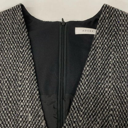 ADORE アドーア 531-4240104 24AW ブラック スパングルツイードワンピース ワンピース