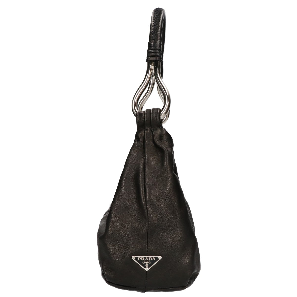 PRADA プラダ 美品 BR1743 ナッパレザー NAPPA PIEGHE ラムレザー ハンドバッグ ショルダーバッグ