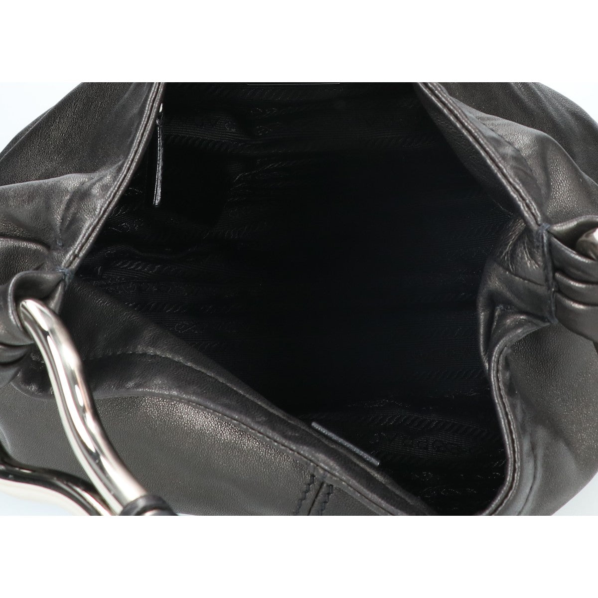 PRADA プラダ 美品 BR1743 ナッパレザー NAPPA PIEGHE ラムレザー ハンドバッグ ショルダーバッグ