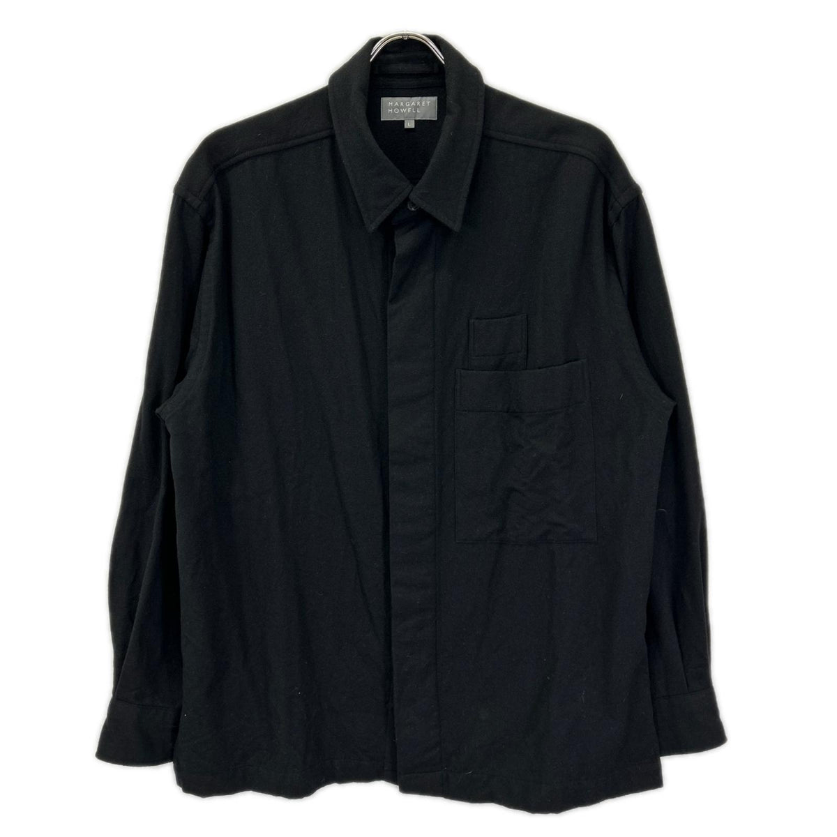 MargaretHowell マーガレットハウエル 579-5250420 ブラック ウールカシミヤ シャツジャケット ジャケット