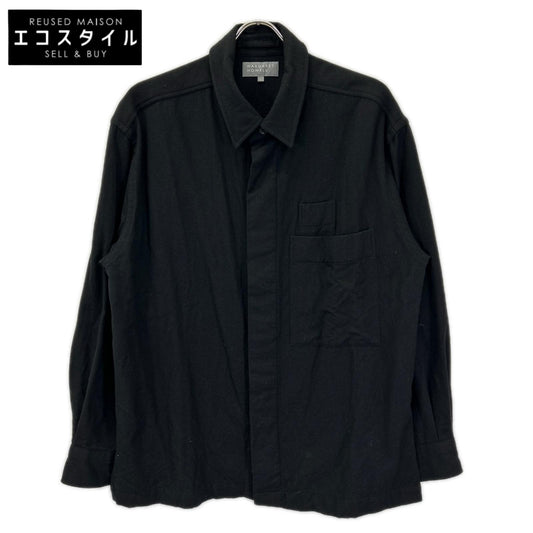 MargaretHowell マーガレットハウエル 579-5250420 ブラック ウールカシミヤ シャツジャケット ジャケット