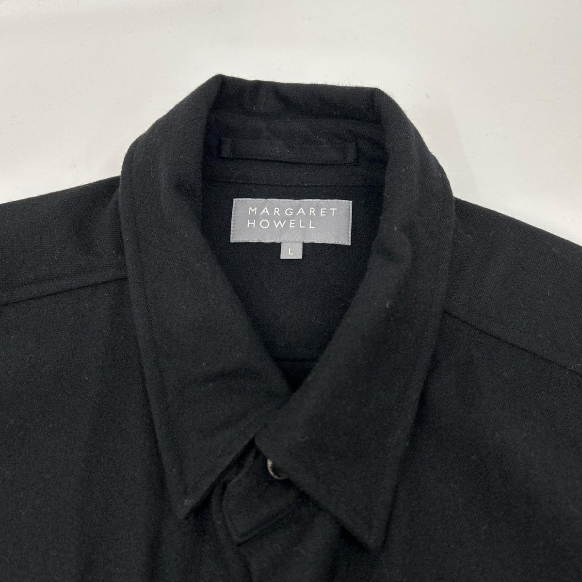 MargaretHowell マーガレットハウエル 579-5250420 ブラック ウールカシミヤ シャツジャケット ジャケット