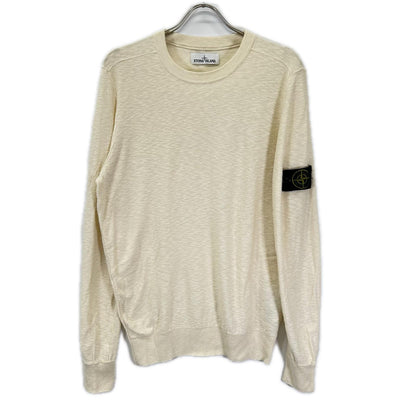 STONE ISLAND ストーンアイランド 7115576D1 アイボリー ロゴパッチ プルオーバー ニットセーター トップス