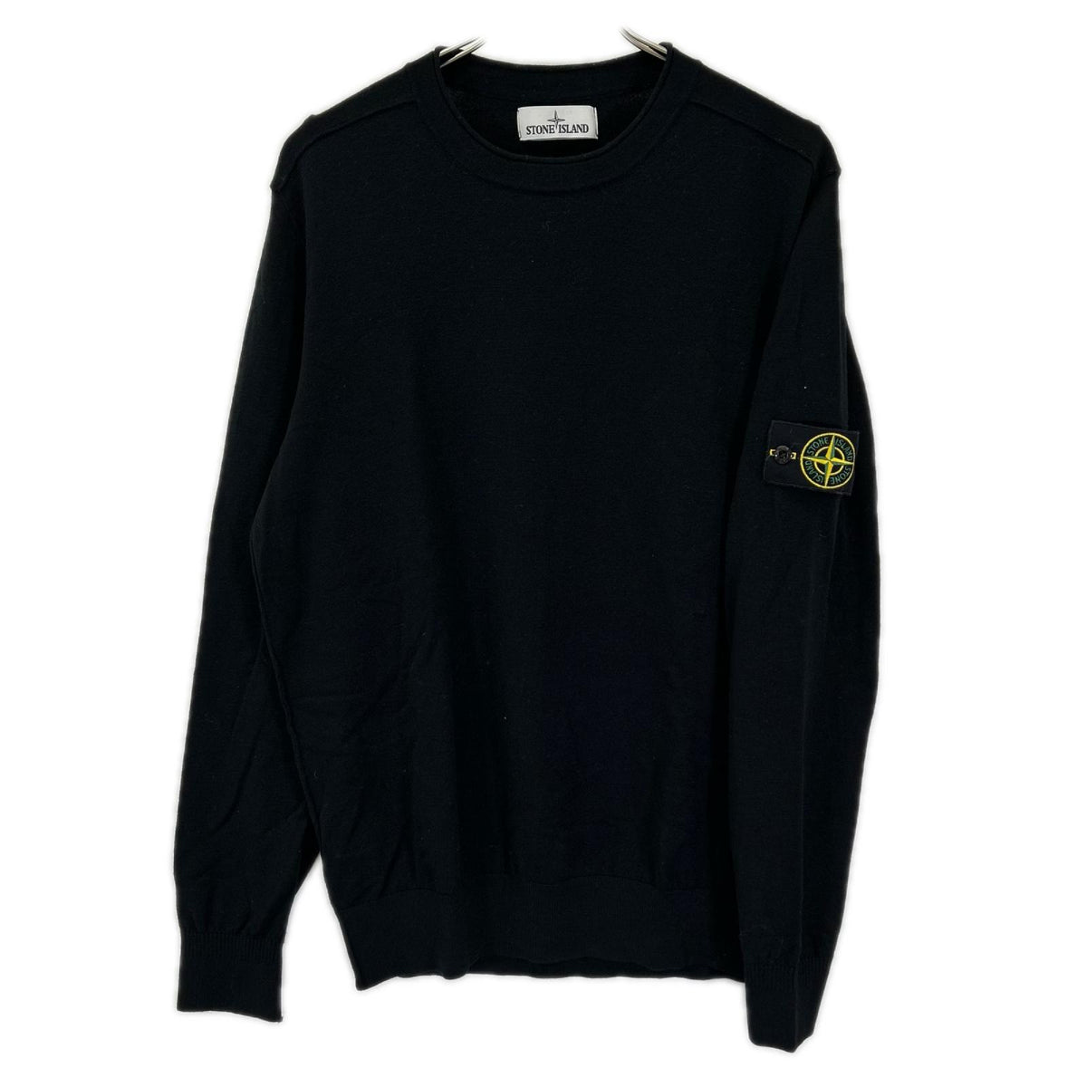 STONE ISLAND ストーンアイランド 7315511A1 ブラック クルーネック ウールニットセーター トップス