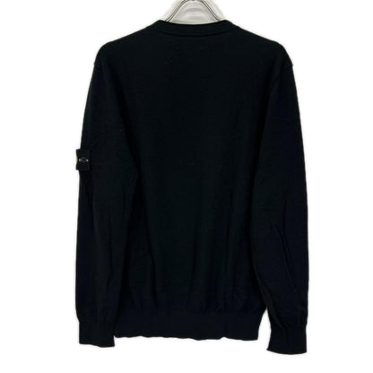 STONE ISLAND ストーンアイランド 7315511A1 ブラック クルーネック ウールニットセーター トップス