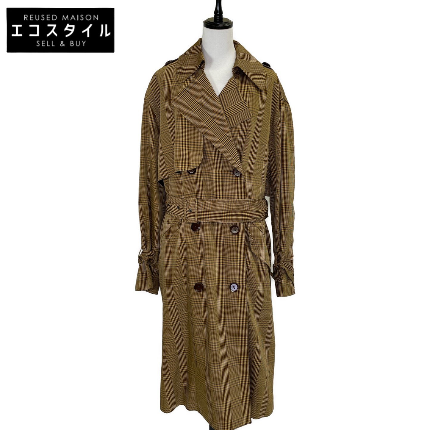 CHRISTIAN WIJNANTS Brown Glen Plaid Trench Coat 36 Women's