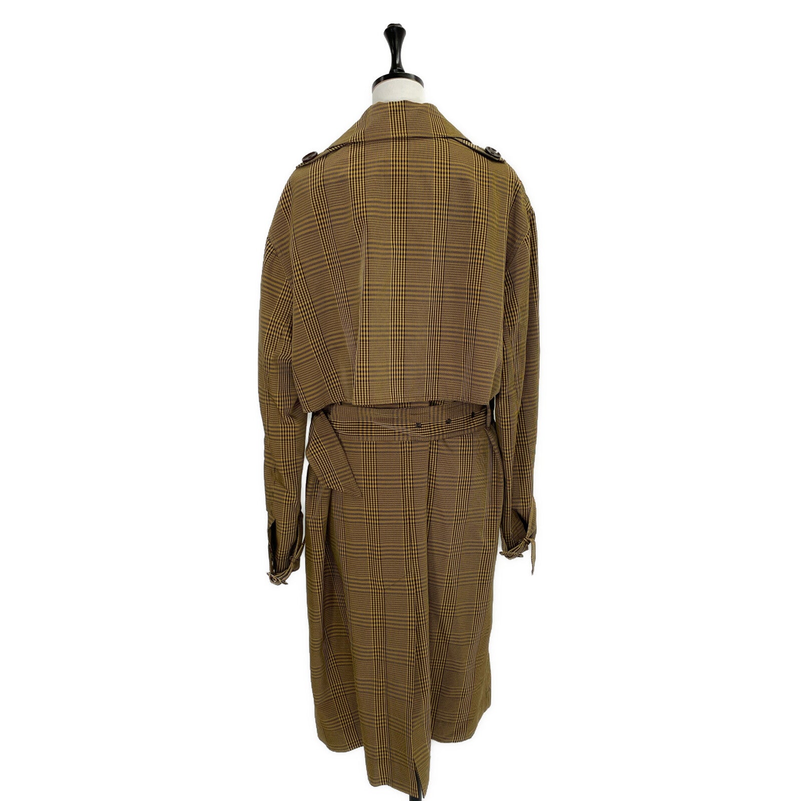 CHRISTIAN WIJNANTS Brown Glen Plaid Trench Coat 36 Women's