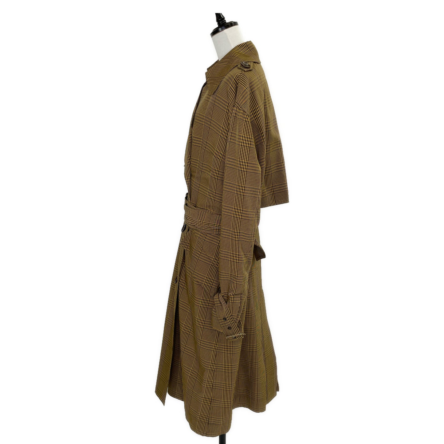 CHRISTIAN WIJNANTS Brown Glen Plaid Trench Coat 36 Women's