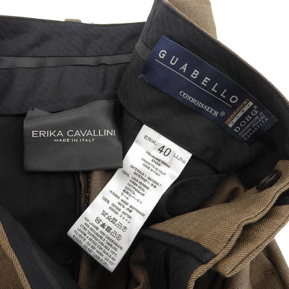 美品 erika cavallini エリカ卡瓦里尼 GUABELLO 羊毛西裤 裤子 下装 女士 棕色 40 下装 40 女士