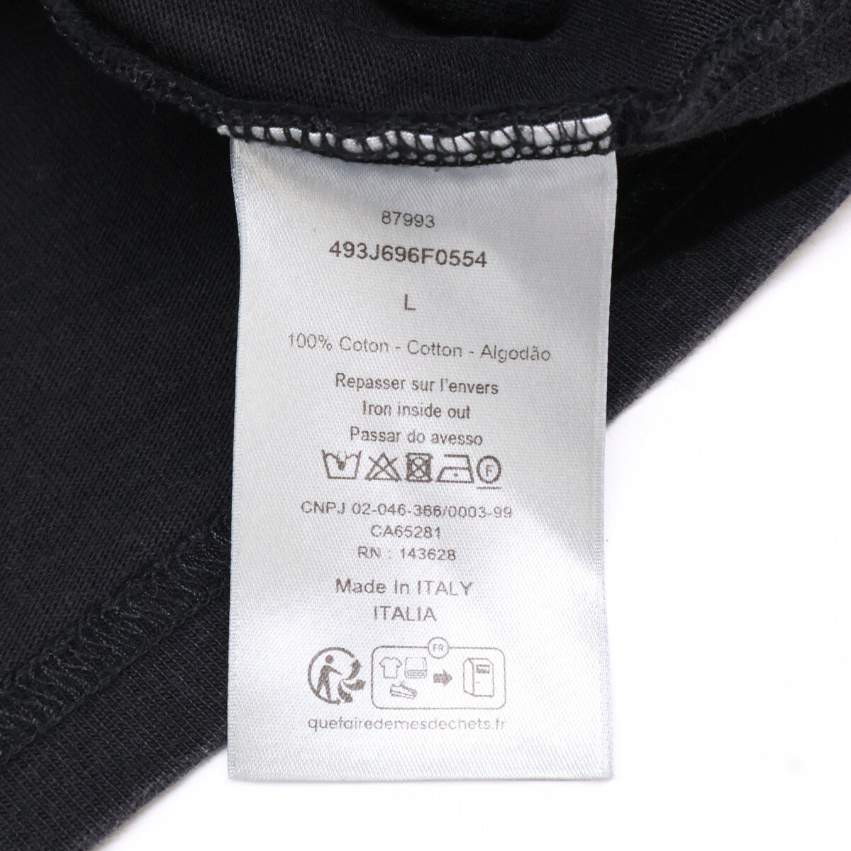 DIOR 迪奥 黑色 1947 手写T恤 上衣