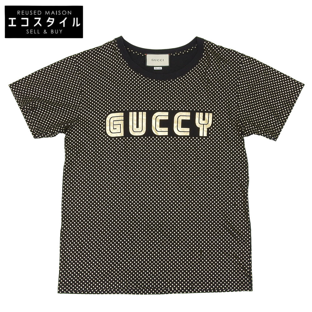 GUCCI Logo Short Sleeve Cotton T-shirt Top Women's Black S 493117 Top