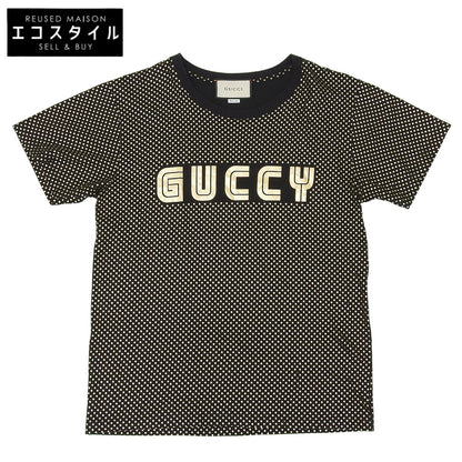GUCCI Logo Short Sleeve Cotton T-shirt Top Women's Black S 493117 Top