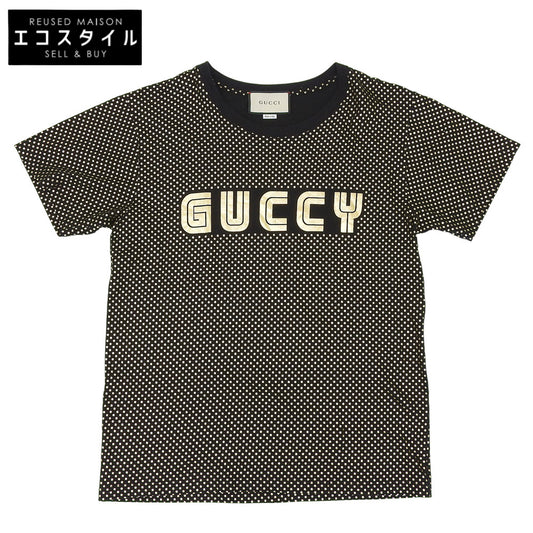 GUCCI Logo Short Sleeve Cotton T-shirt Top Women's Black S 493117 Top