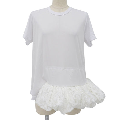 COMMEdesGARCONS 川久保玲 准新 蕾丝荷叶边T恤衫 上衣 女士 白色 S GH-T002 21AW 上衣