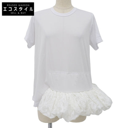 COMMEdesGARCONS 川久保玲 准新 蕾丝荷叶边T恤衫 上衣 女士 白色 S GH-T002 21AW 上衣