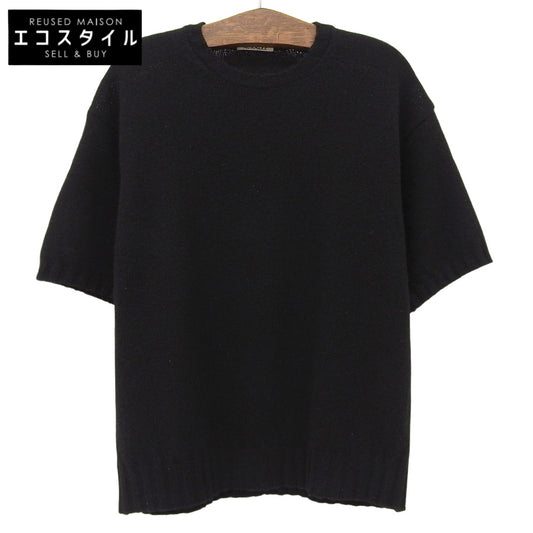 AURALEE Shetland Wool Cashmere Knit T-shirt Top Men's Black 4 Tops