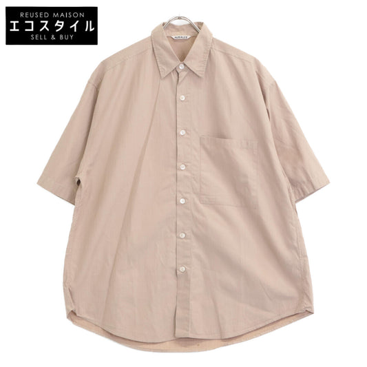 AURALEE A23SS03TN Finx Cotton Twill Half-Sleeve Big Shirt Top