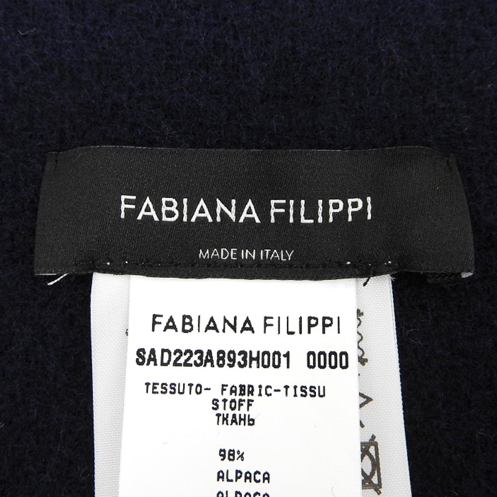 FABIANA FILIPPI ファビアーナフィリッピ アルパカ フリンジ ポンチョ ジレ コート アウター レディース ネイビー コート