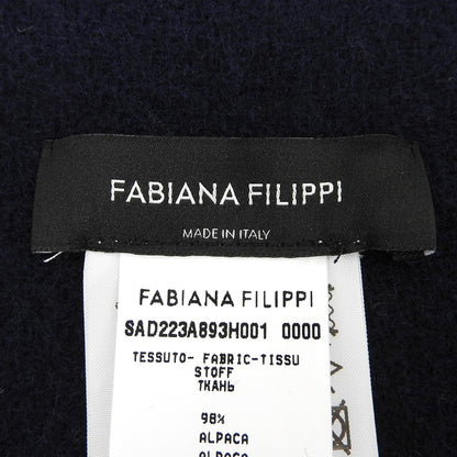 FABIANA FILIPPI ファビアーナフィリッピ アルパカ フリンジ ポンチョ ジレ コート アウター レディース ネイビー コート