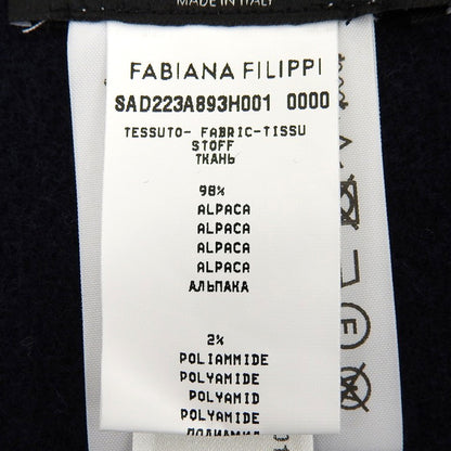 FABIANA FILIPPI ファビアーナフィリッピ アルパカ フリンジ ポンチョ ジレ コート アウター レディース ネイビー コート