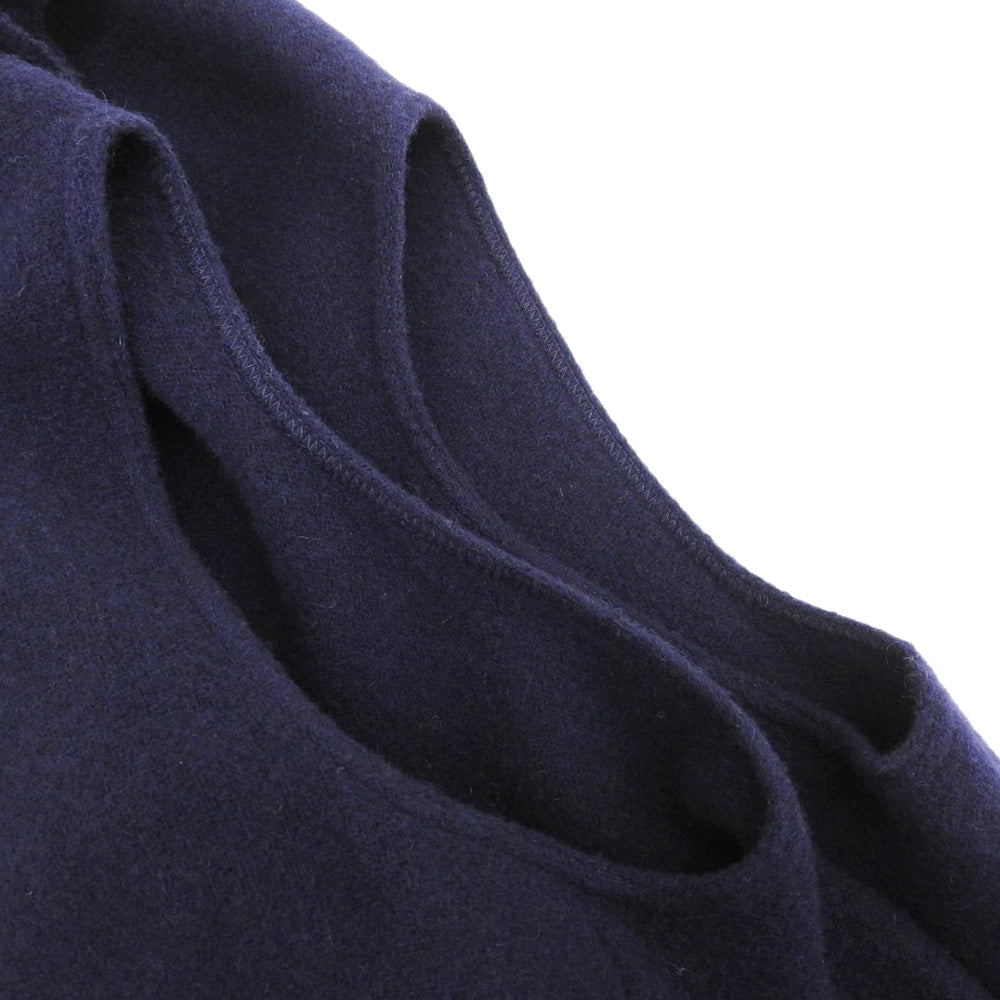 FABIANA FILIPPI Alpaca Fringe Poncho Gilet Coat Outerwear Women's Navy Coat