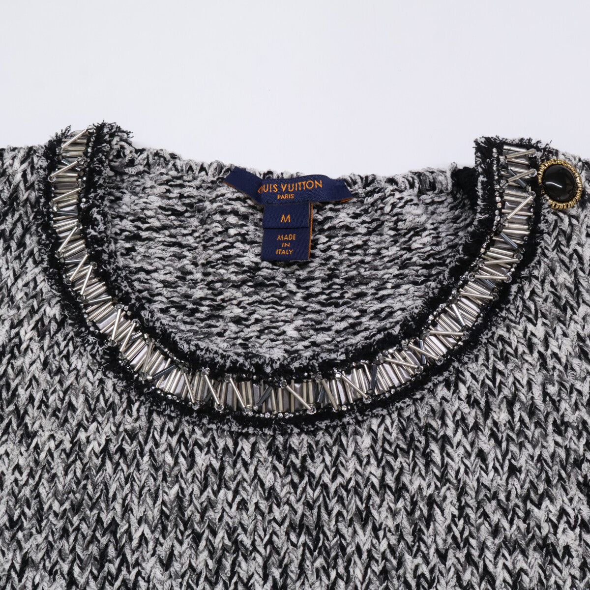 路易威登 LOUIS VUITTON 22年 灰色 FMKM94 羊毛 短袖针织衫 上衣
