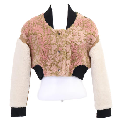 【Domestic Exclusive】258V83AL833 Lamb Leather/Boa Cropped Blouson/Jacket 40 Women's